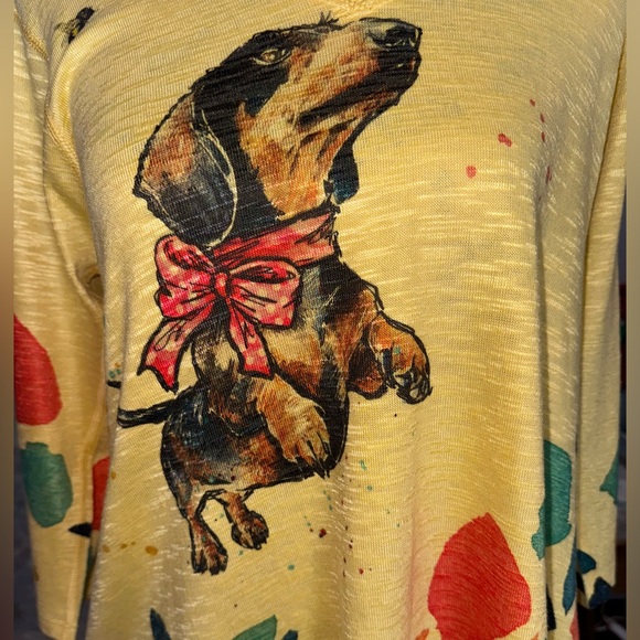 INOAH Art To Wear Yellow Sweater Size Small - Picture 8 of 9